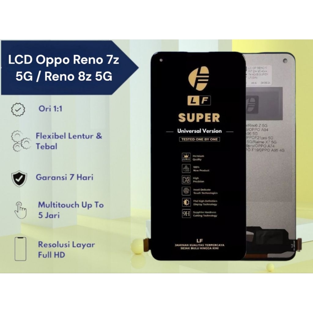 LCD Oppo Reno 7z 5G / Reno 8Z 5G  / Reno5f / Lcd LF Fullset Touchscreen (Bergaransi)