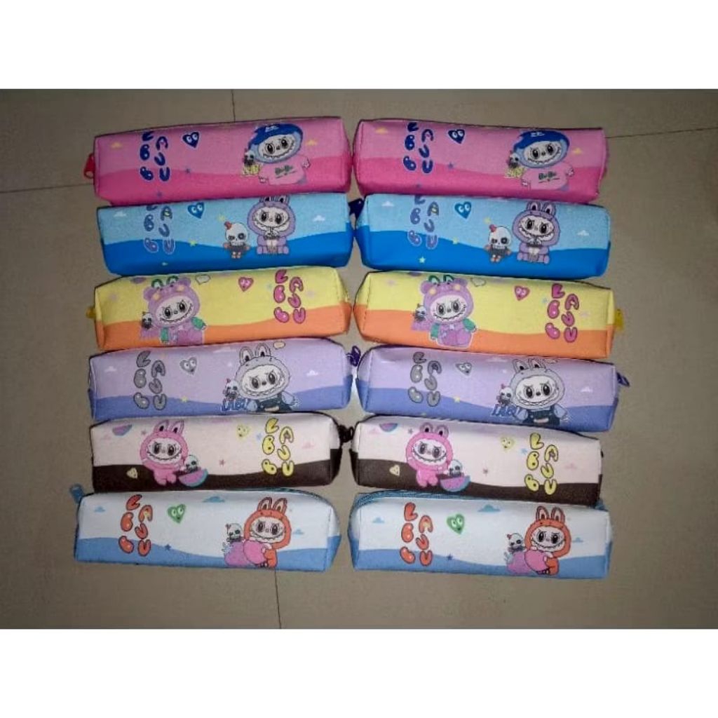 

6/12 Tepak Pensil/ Tepak Lontong Motif Karakter Labubu Ukuran 21 x 9 x 2