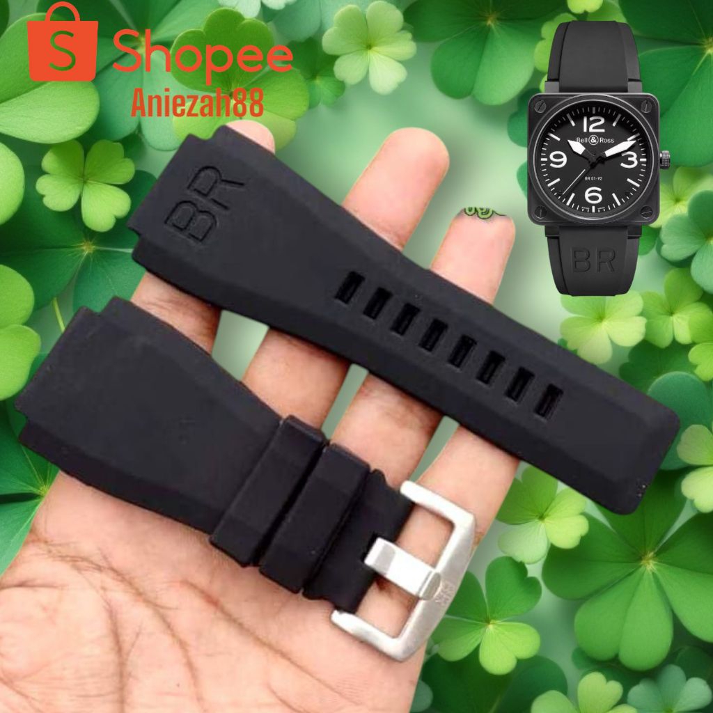 Tali Strap Karet Rubber Silicone for Jam tangan Bell&Ross Bell Ross Tali Jam BR