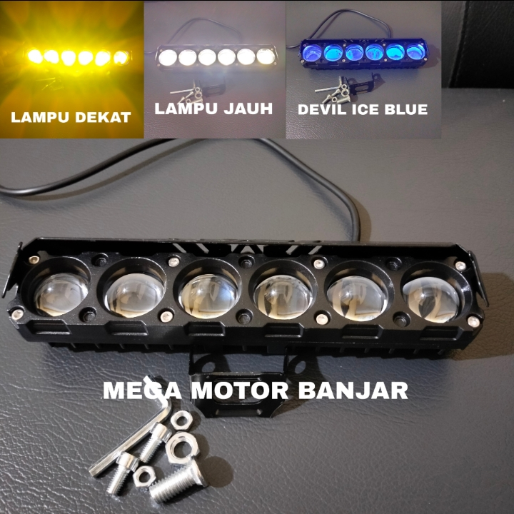 Lampu Tembak LED Laser D2 D3 Transformer 6 Mata devil ice blue Lampu Tembak SQL Driving Lampu Tembak