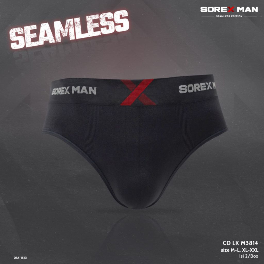 (2 PCS) Sorex Man Celana Dalam Segitiga Seamless Edition Brief CD LK M3814 | Celana Dalam Pria Seaml