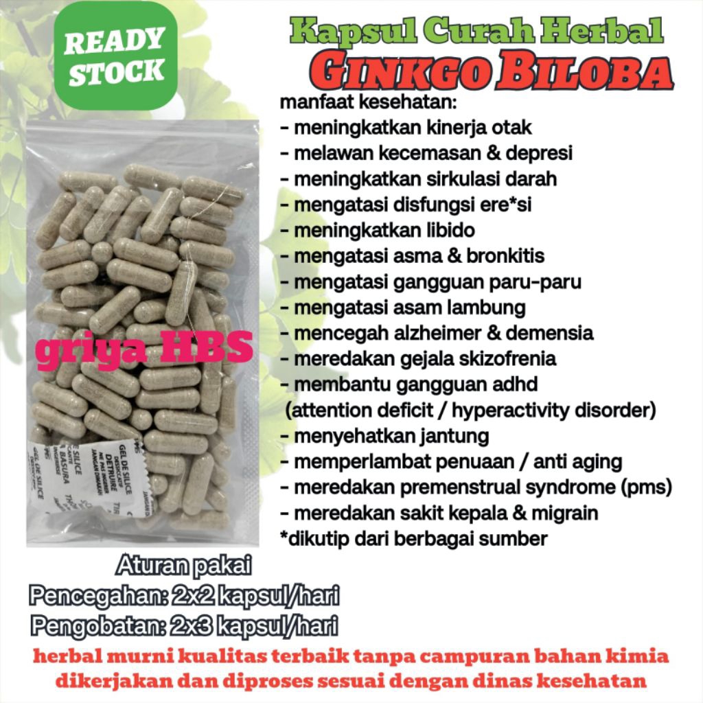 Herbal Ginkgo Biloba isi 100 kapsul