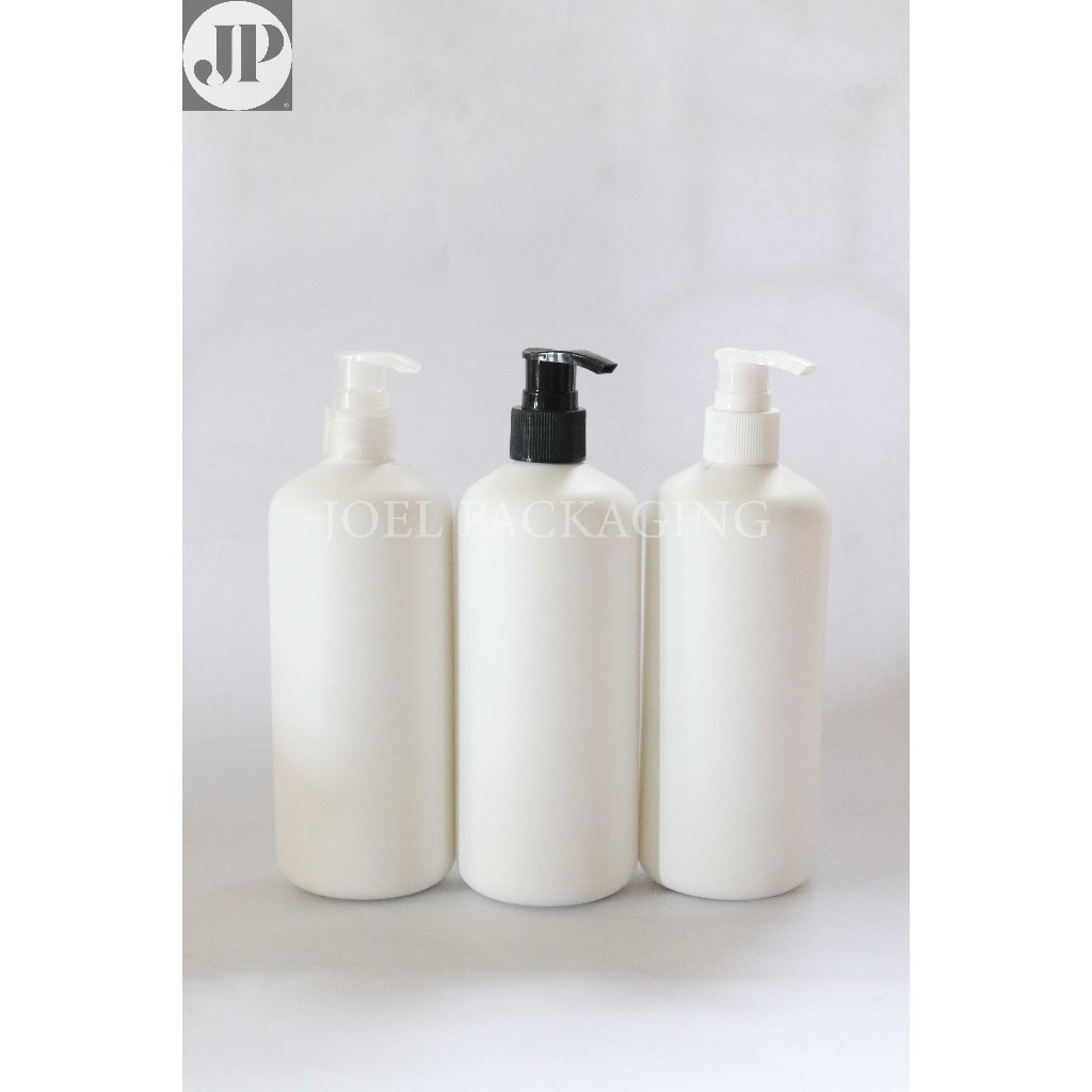 BOTOL HS HDPE 500ML PUTIH DOFF TEBAL N24 TUTUP PUMP LOTION CLEAR BLACK WHITE N24 BOTOL SABUN