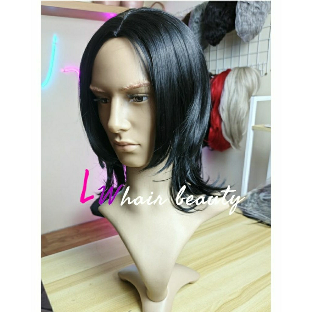 Wig Pria Panjang Gondrong Hitam