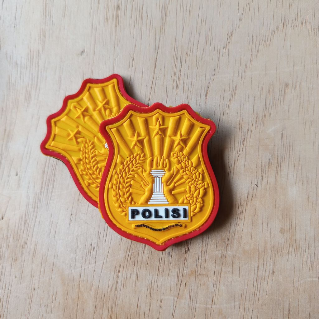 patch rubber logo POLISI - tempelan emblem aksesoris karet