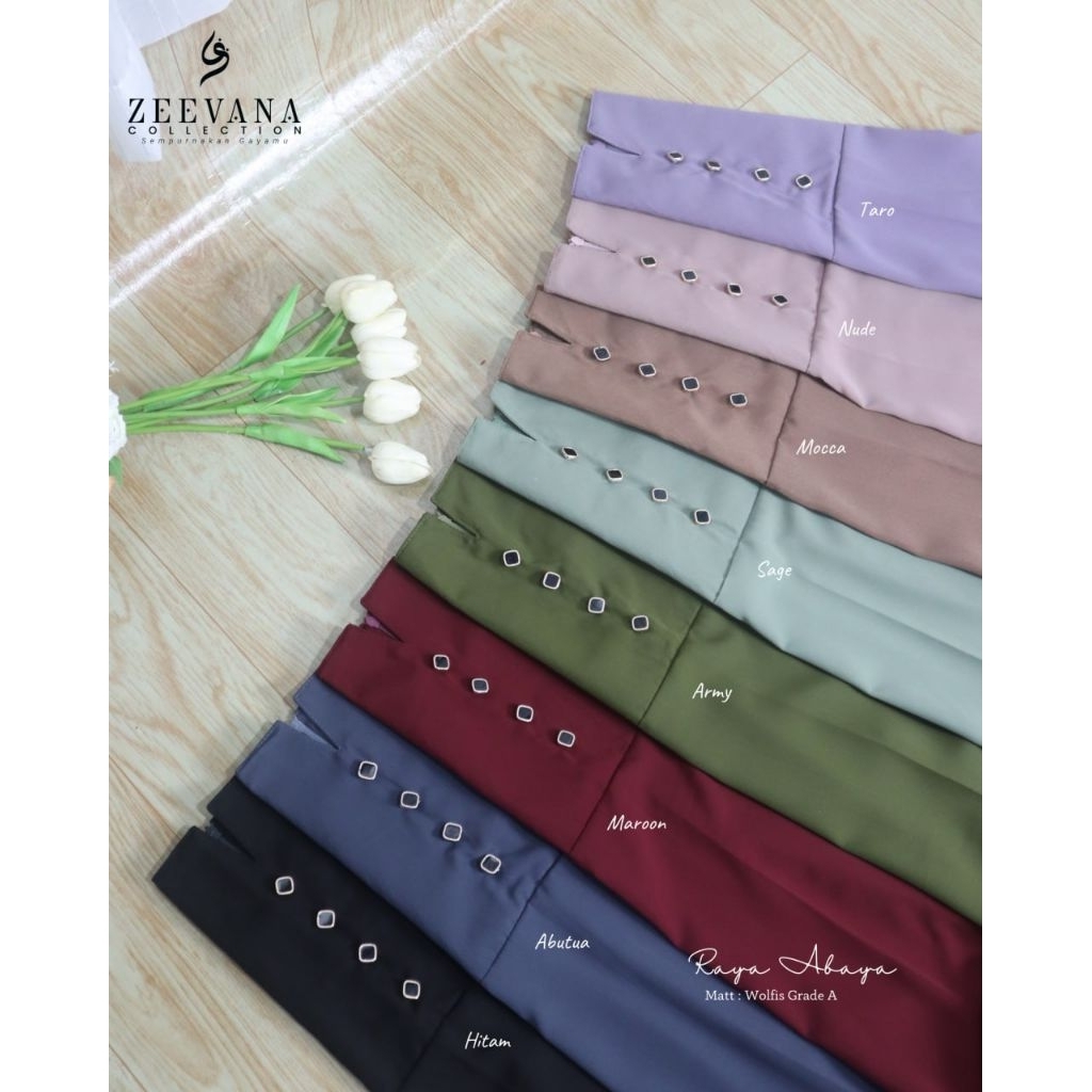 RAYA ABAYA BAHAN WOLFIS GRADE A BUSUI FRENDLY TANGAN RESLETING
