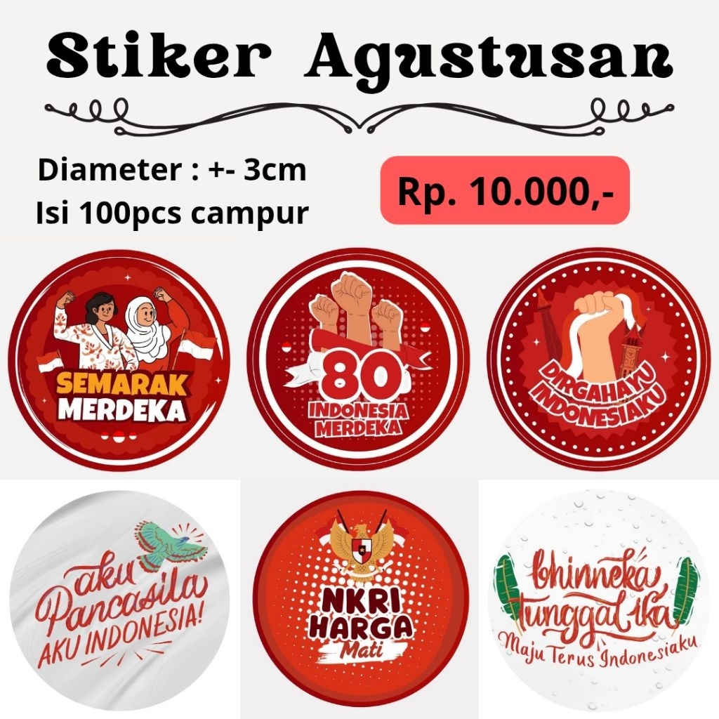 

TERBARU TERMURAH (100pcs) STIKER WAJAH AGUSTUSAN | STIKER MERAH PUTIH