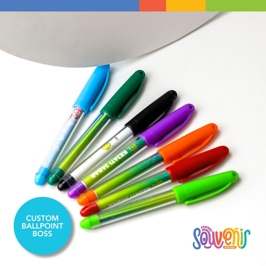 

Custom Tulisan Sticker Ballpoint BOSS Bolpen Pulpen Pena Promosi