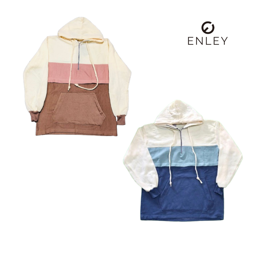 Hodiie Zipper Color Block Series Pria dan Wanita