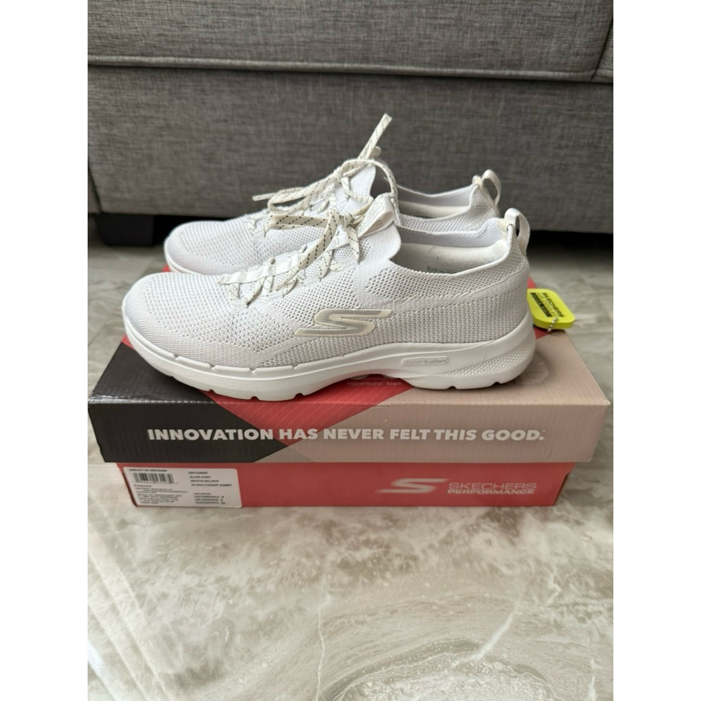 preloved - sepatu skechers go walk 6 white | sepatu wanita