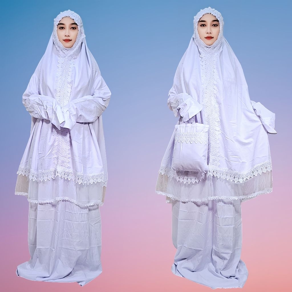 Mukena jumbo renda tille maryam katun mikro premium grade A