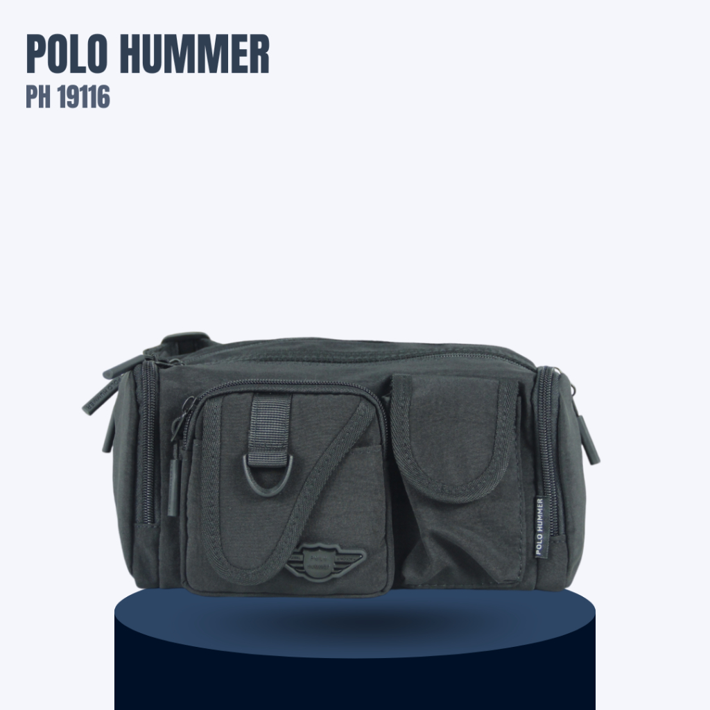 Tas Selempang Pria - Waistbag Slingbag Kecil Multifungsi Banyak Kantong POLO HUMMER
