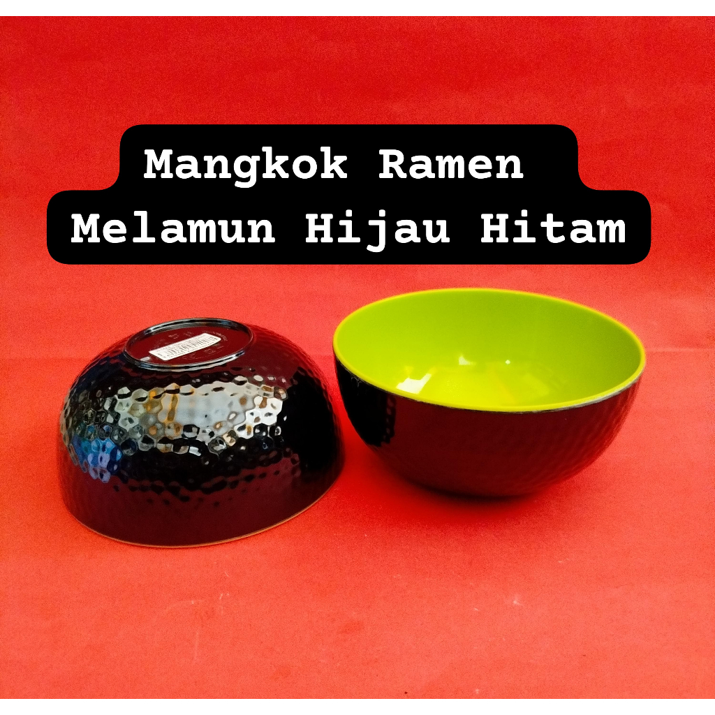 MANGKOK RAMEN / MANGKOK MELAMIN HIJAU HITAM