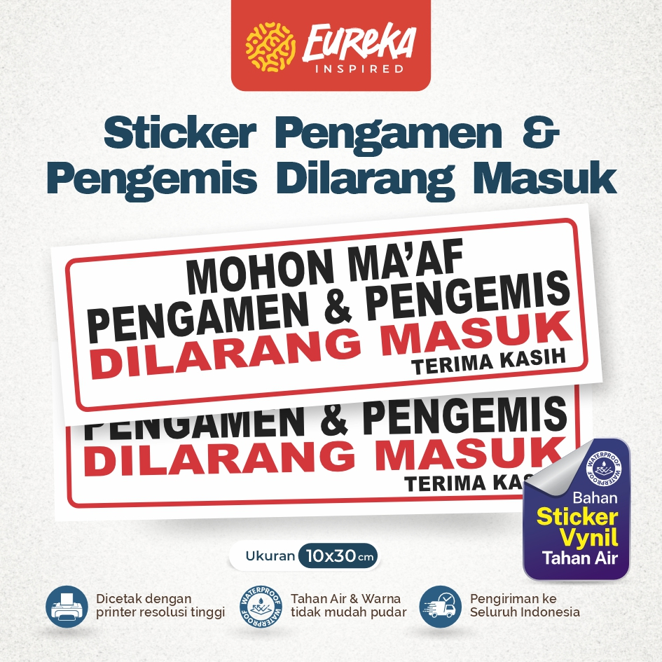 

Stiker Vynil Anti Air Mohon Maaf Pengamen & Pengemis Dilarang Masuk