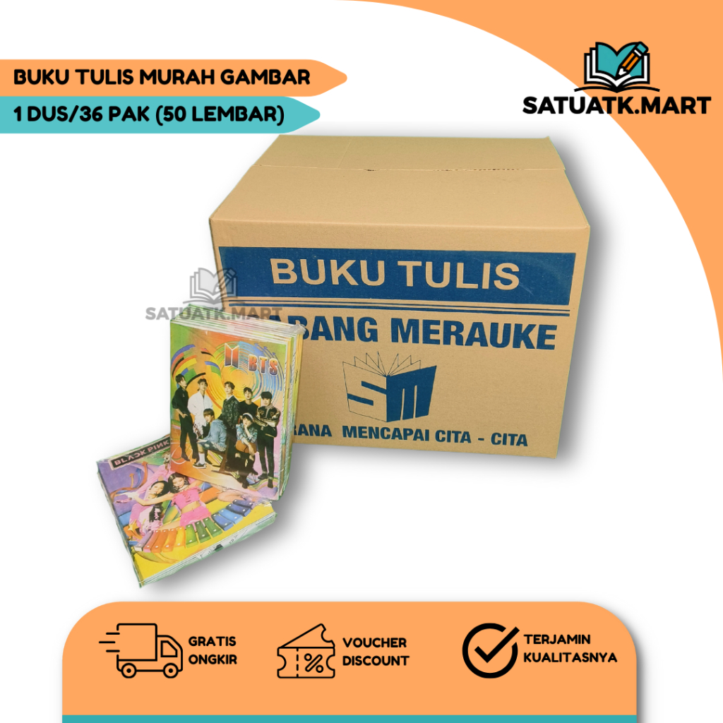 

(1 DUS/36 pak) Buku Tulis Murah 50 Lembar