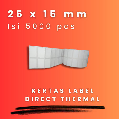 

DT 25 X 15 - 1" @5000 - 2 Line CORE 1 INCH 25X15MM 25 X 15 MM 2.5X1.5 CM 2.5 X 1.5 CM BARCODE LABEL THERMAL DT STICKER STIKER 5000 PCS