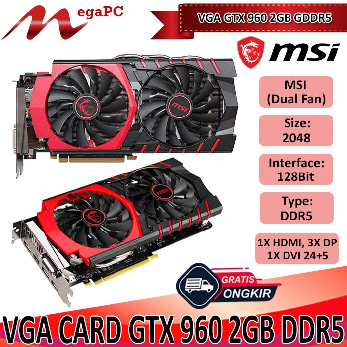 VGA CARD NVIDIA GeForce GTX 960 2GB DDR5