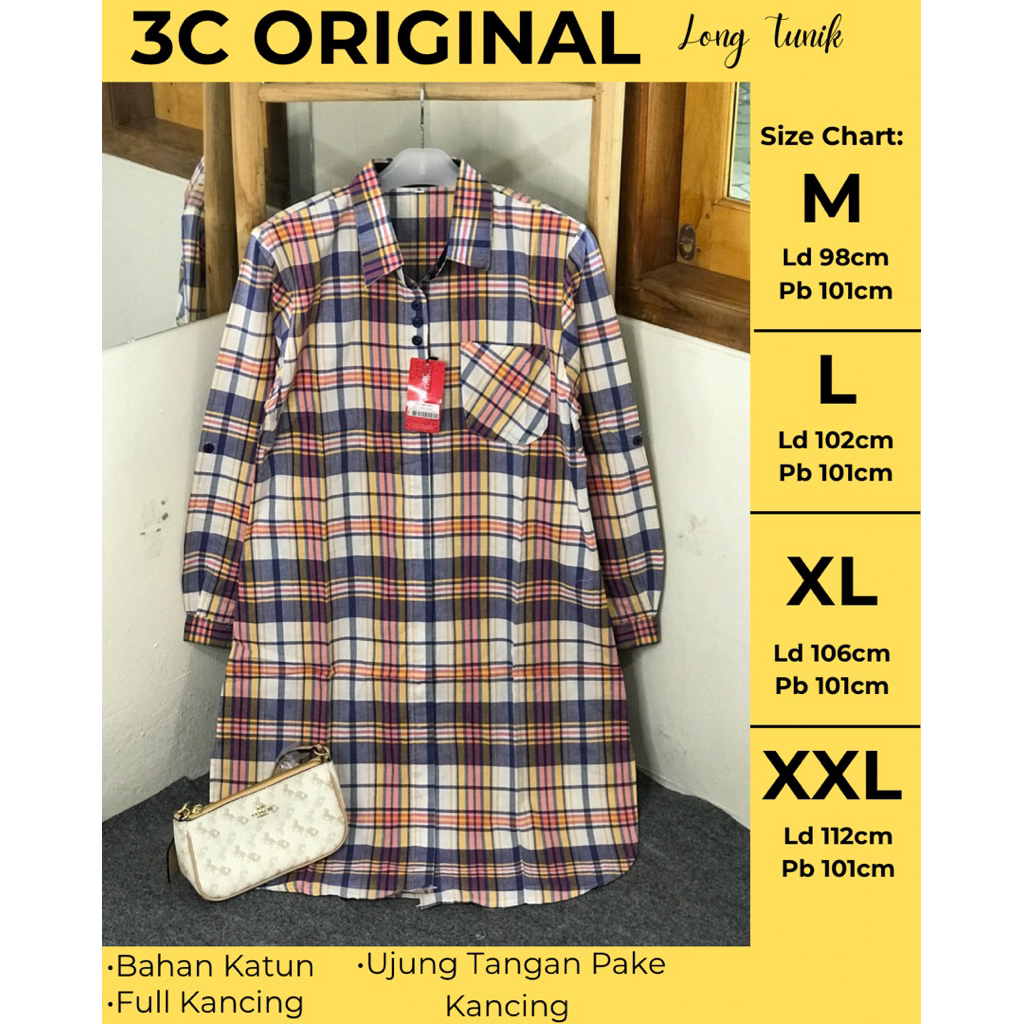LONG TUNIK BY 3C ORIGINAL | LONG TUNIK MOTIF | LONG TUNIK DEWASA