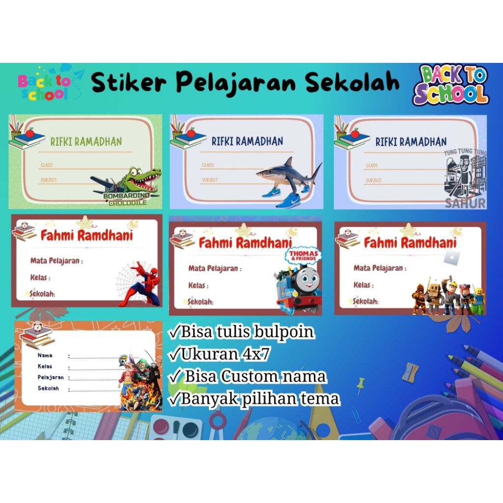 

Sticker nama buku II Murah
