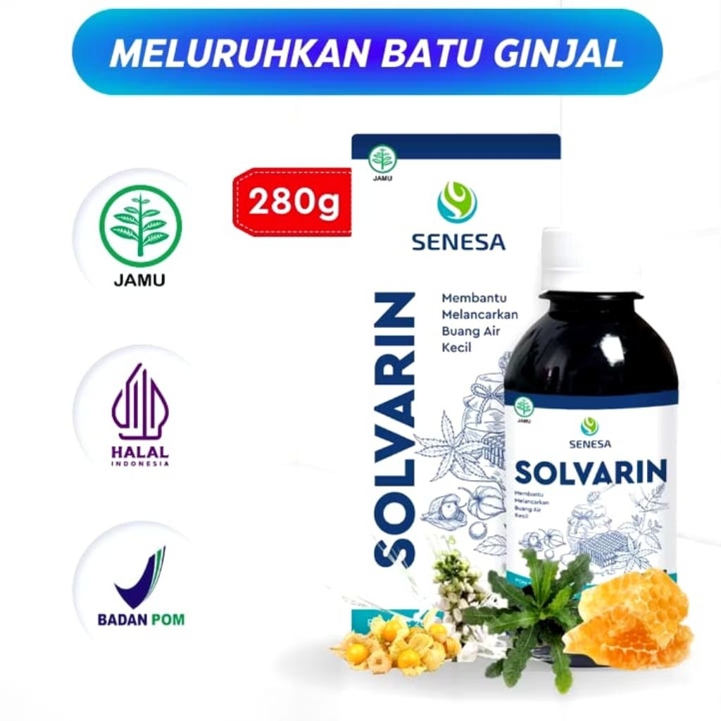 SOLVARIN Original Madu Herbal Obat Batu Ginjal - Kencing Batu & Prostat