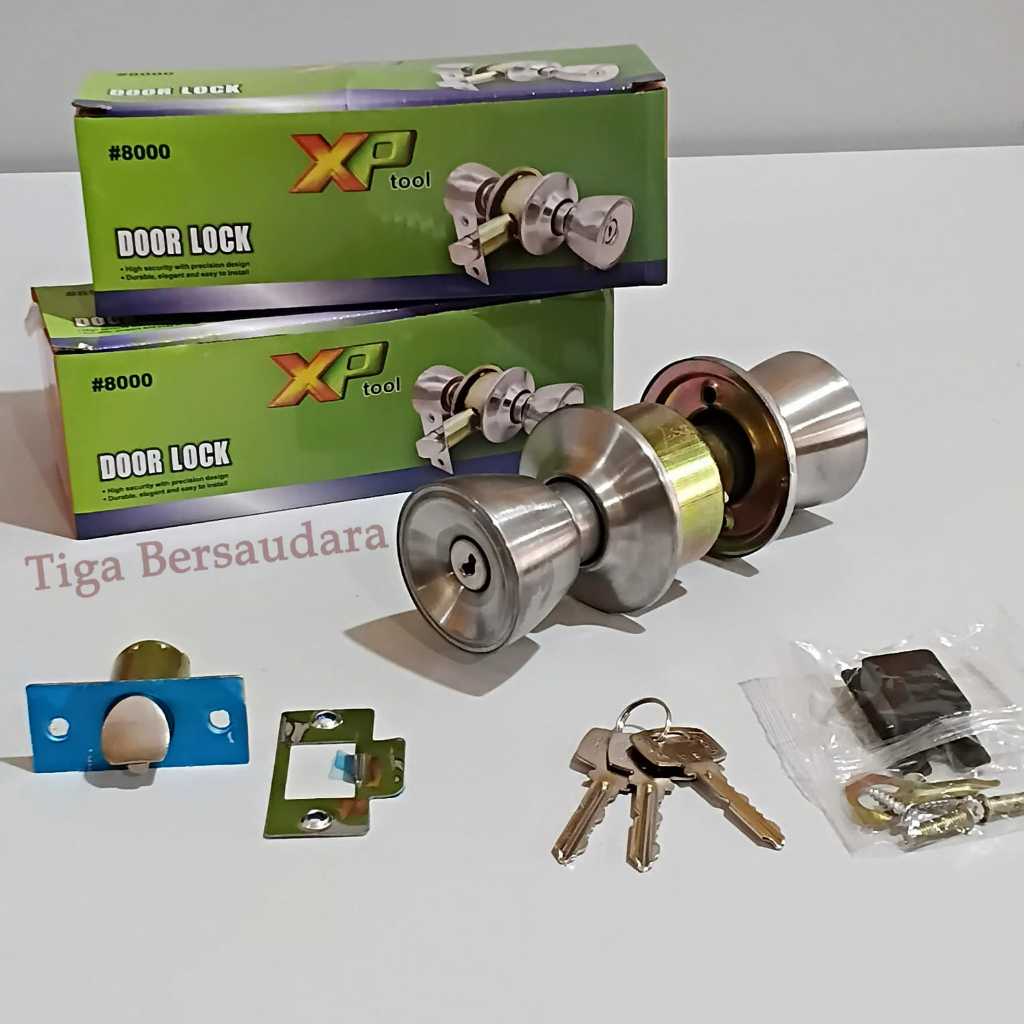 Kunci Pintu Knop Kamar Mandi Bulat xp-tool / Gagang Handle Putar Stainles xp-tool