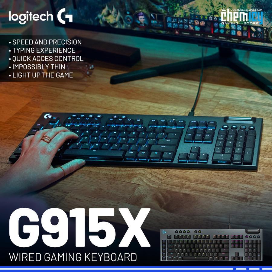 Logitech G915X / G915 X / G-915 X Low Profile Wired Fullsize Mechanical Gaming Keyboard