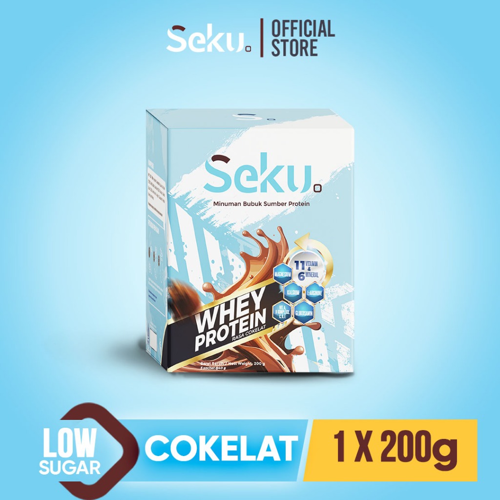 

SEKU Susu Whey Protein Low Sugar Rasa Coklat 200g