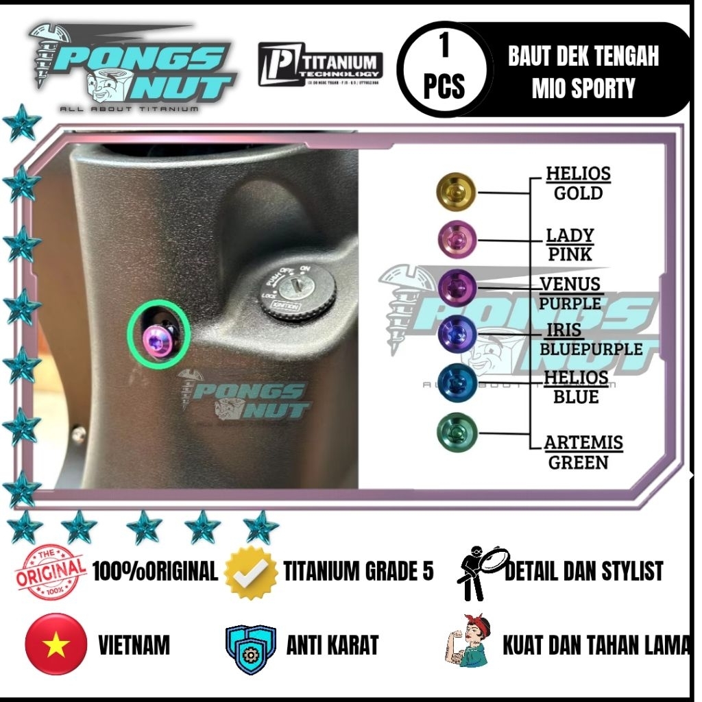 Baut Titanium Dasbor Mio Sporty/Smile Original Vietnam (1PCS)