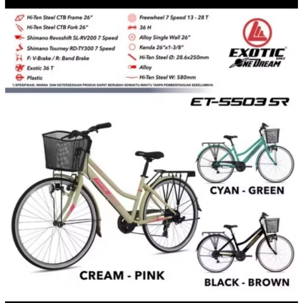 sepeda mini Citybike/CTB dewasa keranjang 5503 SR exotic