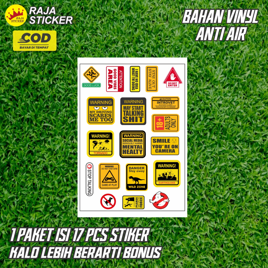 

Sticker pack funny road signs / stiker laptop / stiker hp / stiker helm