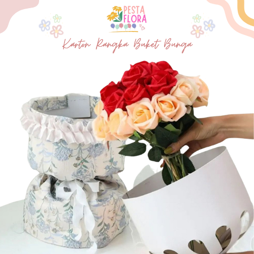

[10 Lembar] Karton Rangka Buket Bunga Pegangan Buket Pola Karton Round Hand Bouquet