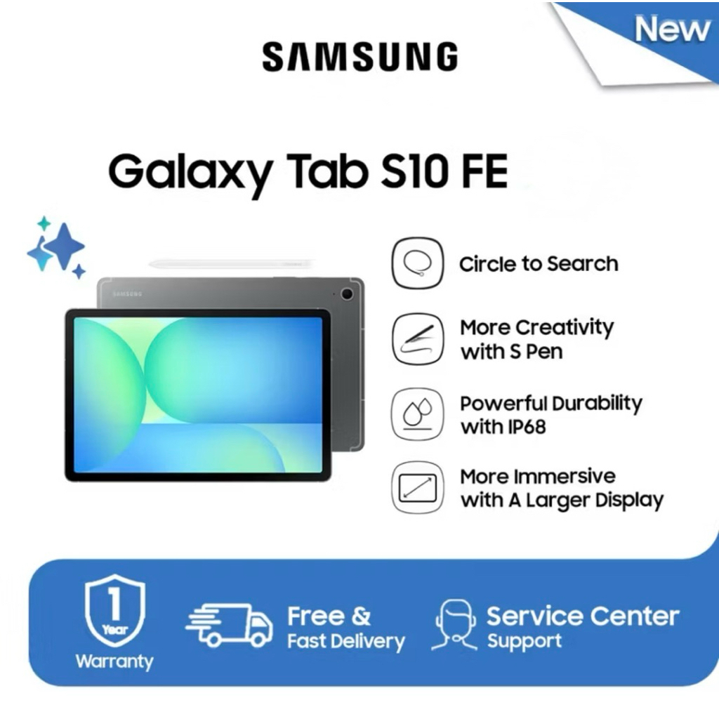 SAMSUNG TAB S10 FE WIFI - 5G BNIB BARU SEGEL 100% ORIGINAL