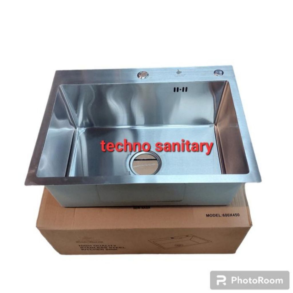 Kitchen Sink Kotak Minimalis 60 Cm/Bak Cuci Piring 1 Lubang 60 x 45