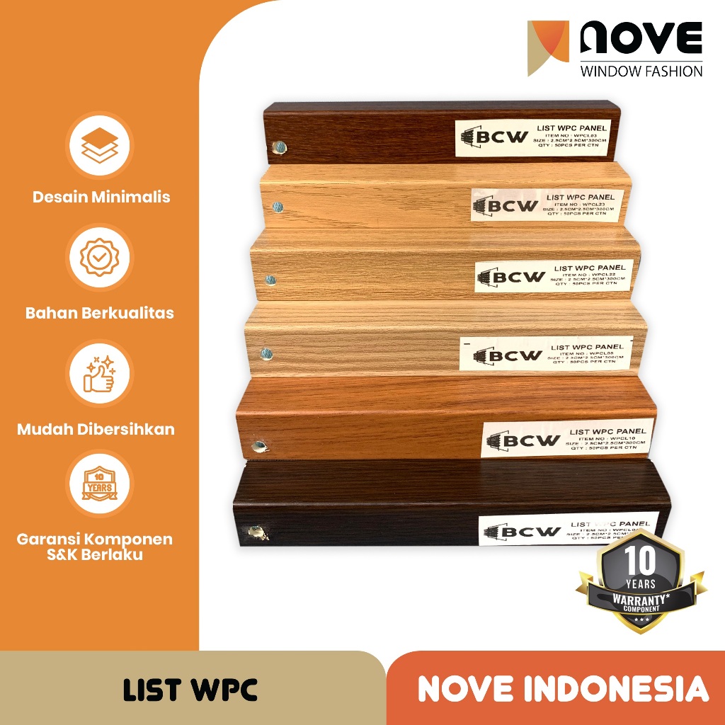 BCW - List WPC Panel Dinding Motive Kayu - List WPC Wall Panel