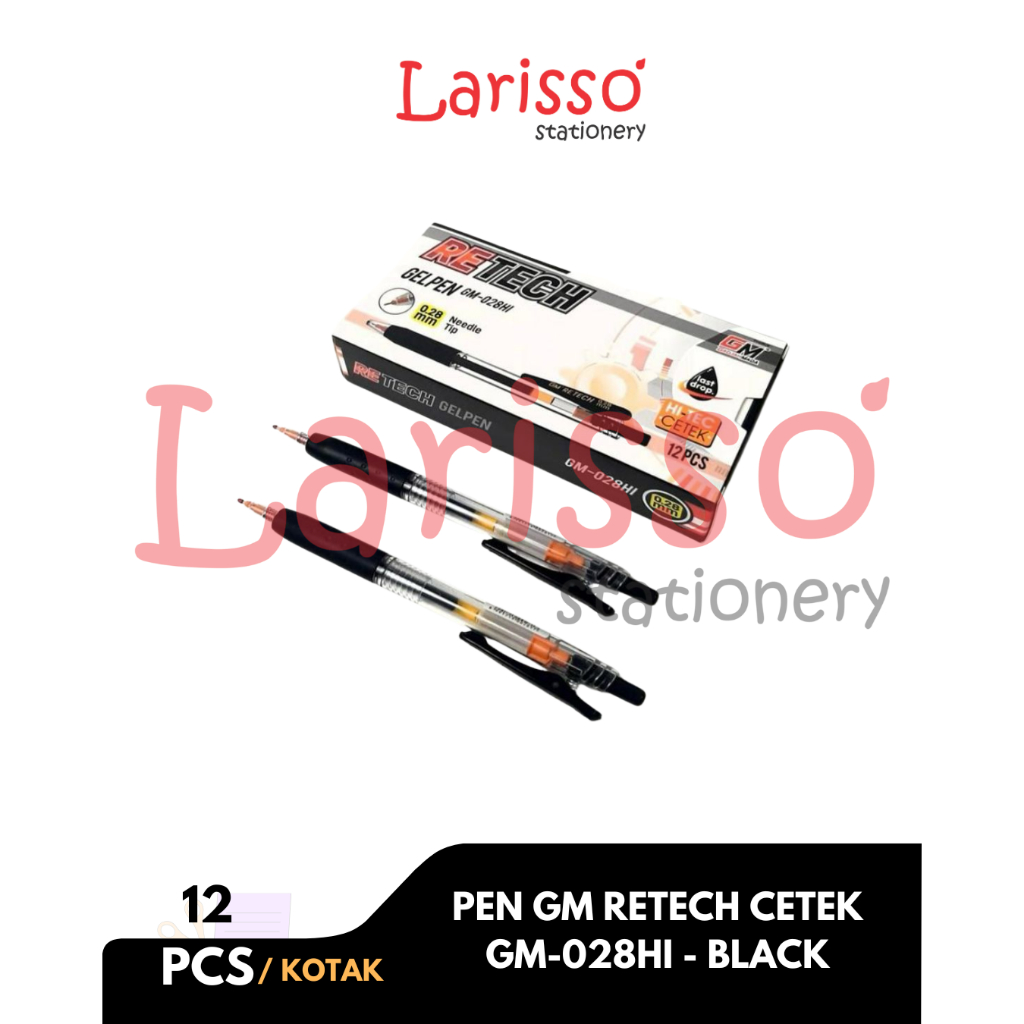 

GM - (pcs) PEN GM RETECH CETEK - GM-028HI - Warna Hitam, Biru - Pcs