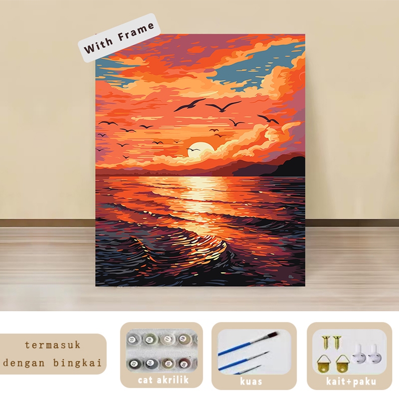 

tyvf Hhtune 30x40CM Paint By Number Painting Kit DIY Full Dital Aesthetic Kanvas Lukisan Dital