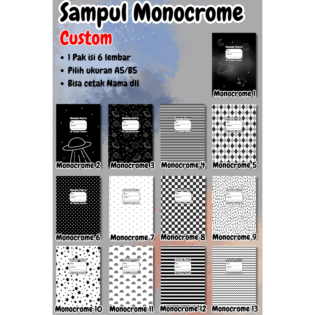 

6PCS Sampul Buku Bigboss Sidu / Sampul Buku Aestetik / Sampul Buku Campus / Sampul Buku Unik