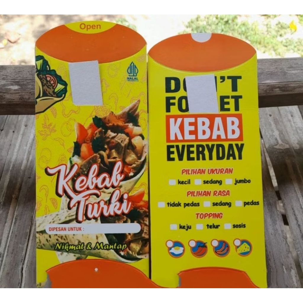 

(100pcs) Bungkus Kebab / Kotak Kebab / Kemasan Kebab Food Grade Ivory