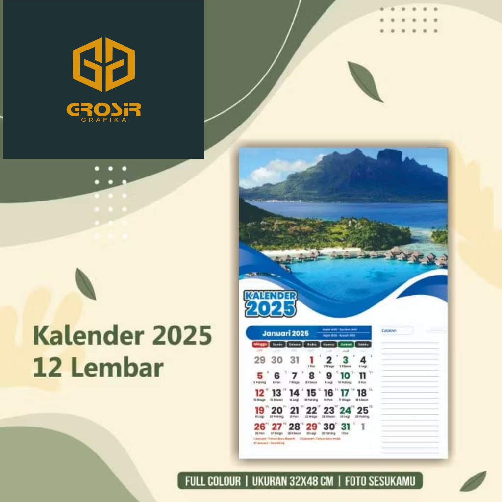 

CETAK KALENDER BULANAN/LEMBARAN CUSTOM ISI 12 LEMBAR ( 1 LEMBAR 1 BULAN )