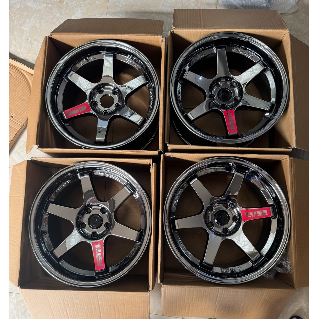 VELG R18 TE37 BLACK CHROME REBORN