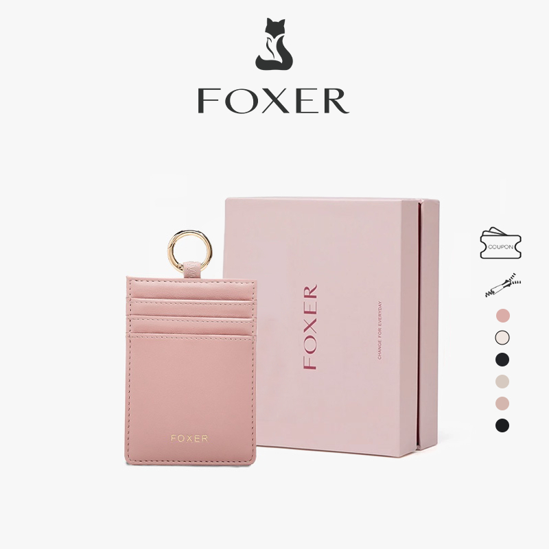 

FOXER Tempat Kartu Lanyard Bahan Kulit Asli Tempat Kartu Kerja Tempat Kartu Nama Tempat Kartu Kredit