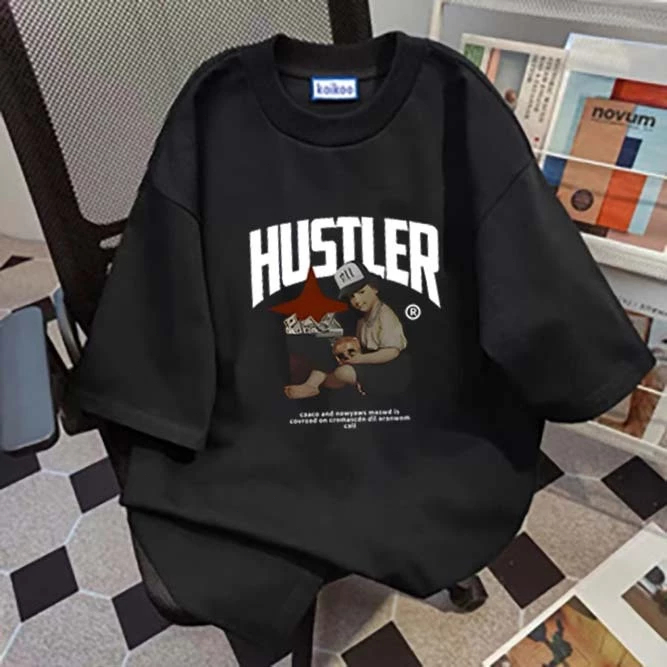 Cetakan anak-anak retro Amerika | Baju Oversize Pria|Kaos Pria Terbaru 2025|Kaos Pria Premium Tebal|