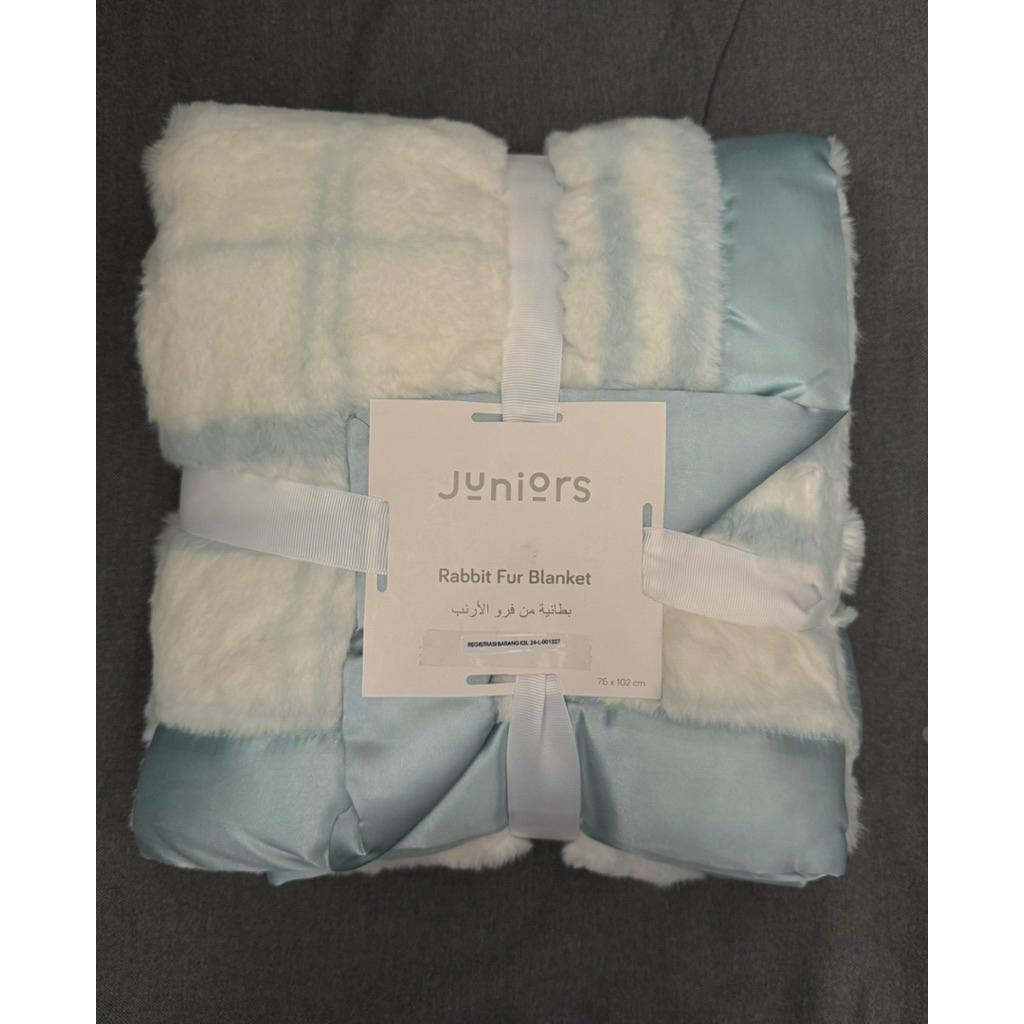 Juniors Rabbit Fur Blanket - Blue