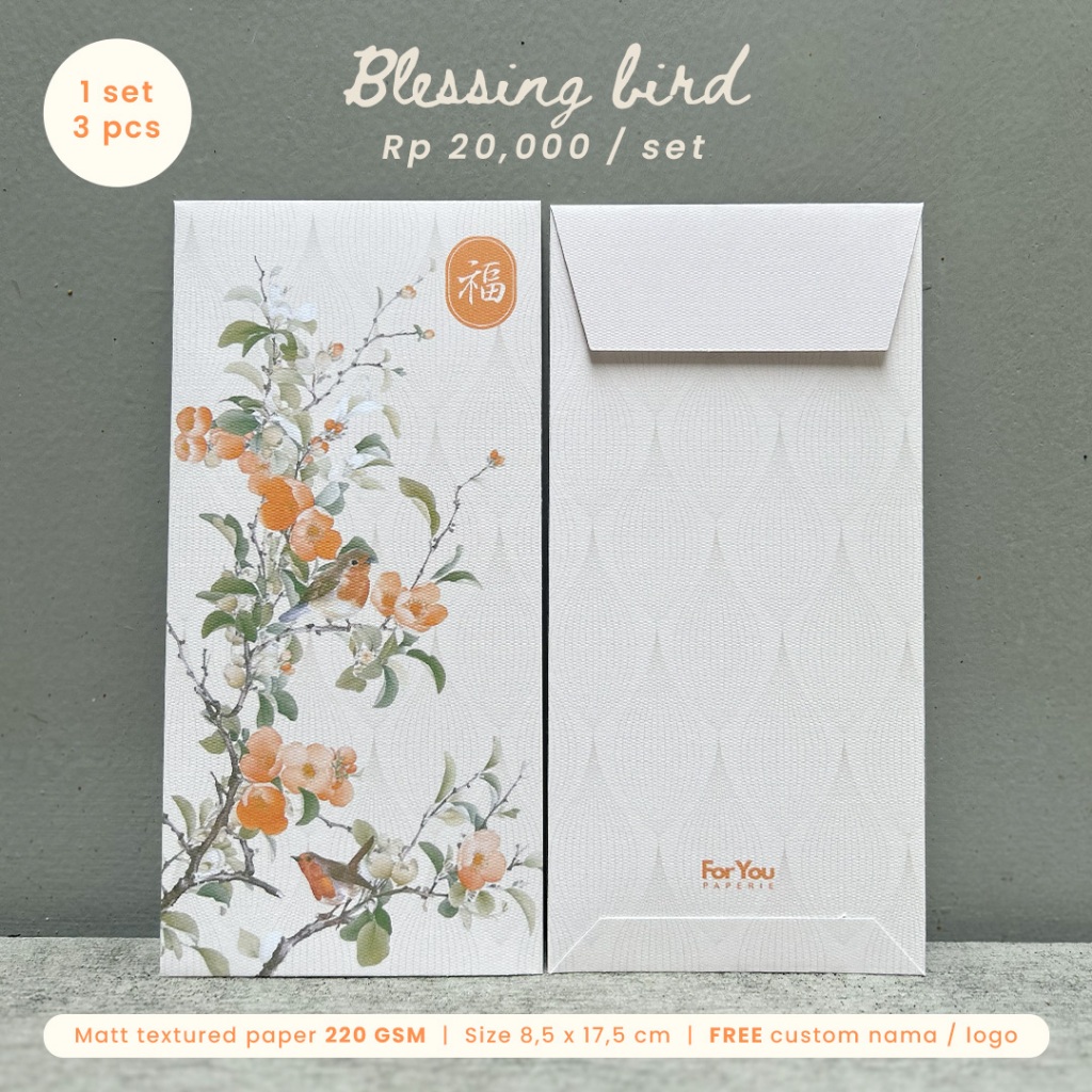 

All Occasion [Blessing] Money Envelope (Blessing Bird) | Angpao Segala Acara Custom (3 pcs)