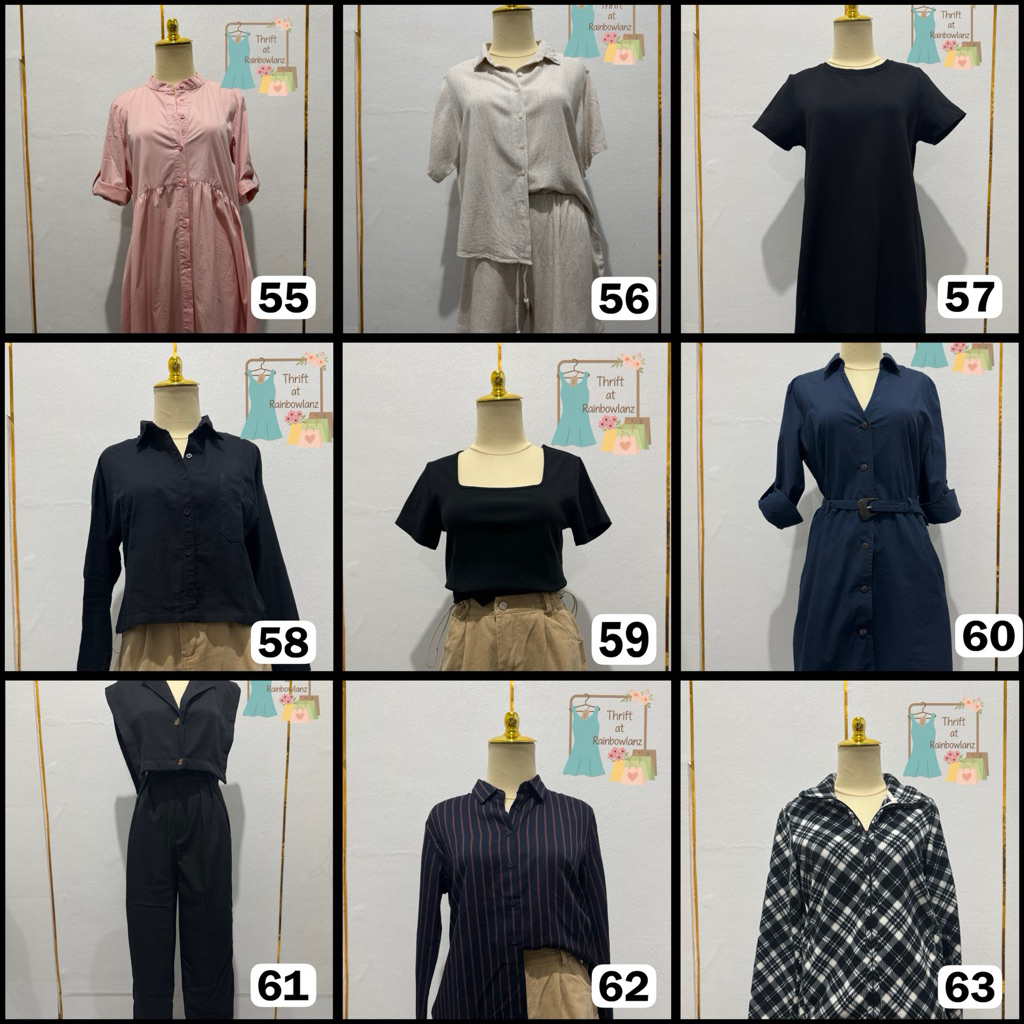 Atasan koleksi pribadi Uniglow,Mango,Etc