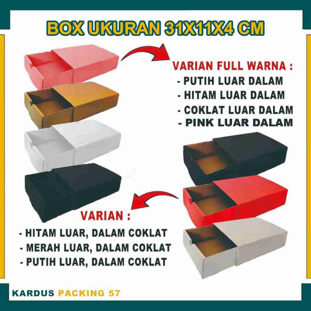 

Box 31x11x4 Sleding / Slide Box / Kotak Sarung / Kardus Polos