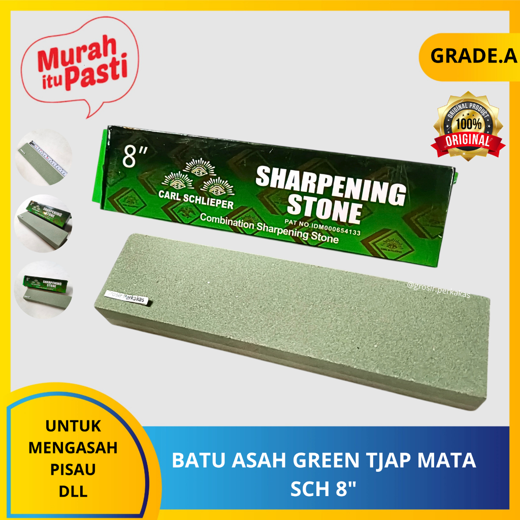BATU ASAH TJAP MATA SCH 8" - asah pisau,egrek,golok,pisau, original tjap mata ukuran 8",3 varian ora