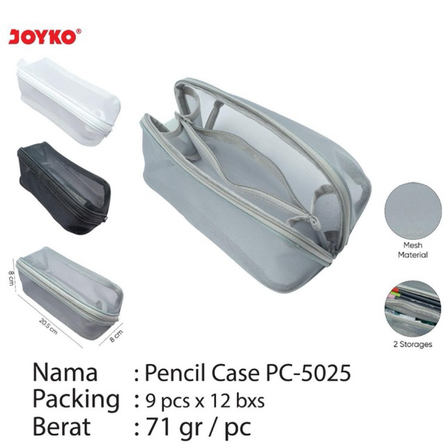 

Zipper Pencil Case PC5025 2 STORAGE 3 warna / Tempat pensil Sleting Pc 5025 / Tempat Alat Tulis Joyko Pc-5025 Colour