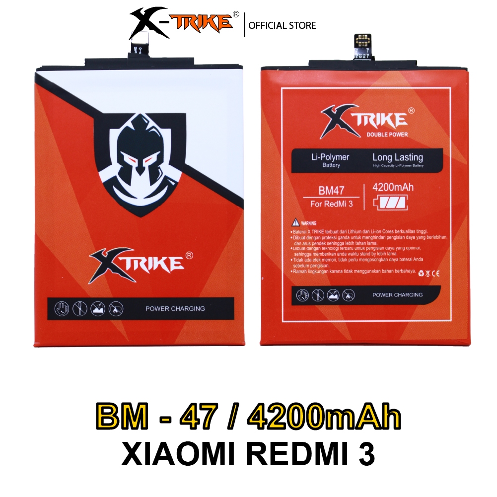 XTRIKE Baterai Xiaomi Redmi 3 - 3S - 3X - 3 Pro - 4X BM47 Double Power