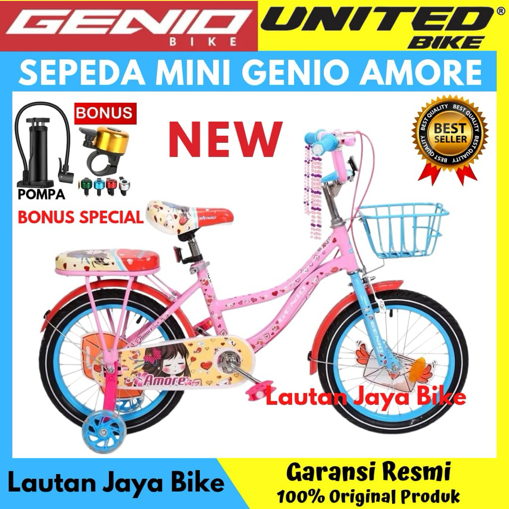 Sepeda Anak Perempuan 12 16 Mini Genio Amore Terbaru